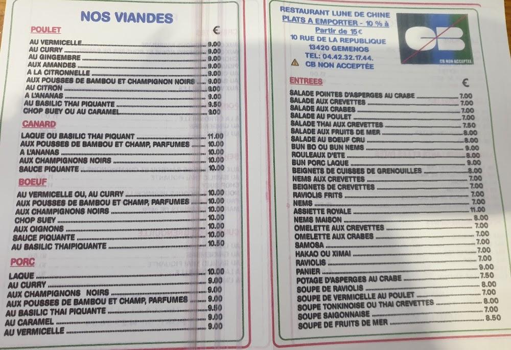 Lune De Chine - Menu Image 2